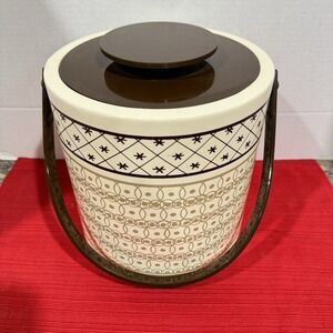 Vintage MCM Morgan‎ Designs Ice Bucket Brigade (8"dia X 8"H)